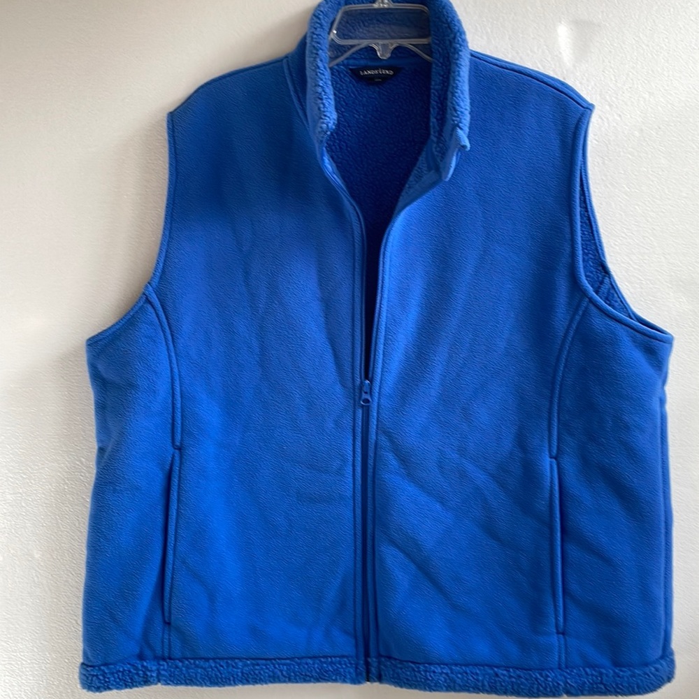 Lands End heavyweight fleece zip front mock neck vest size 20W-22W
